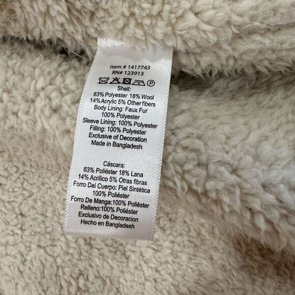 Jachs New York Men's Wool Blend Sherpa Lined Shirt Jacket Navy Blue XL - Picture 11 of 14